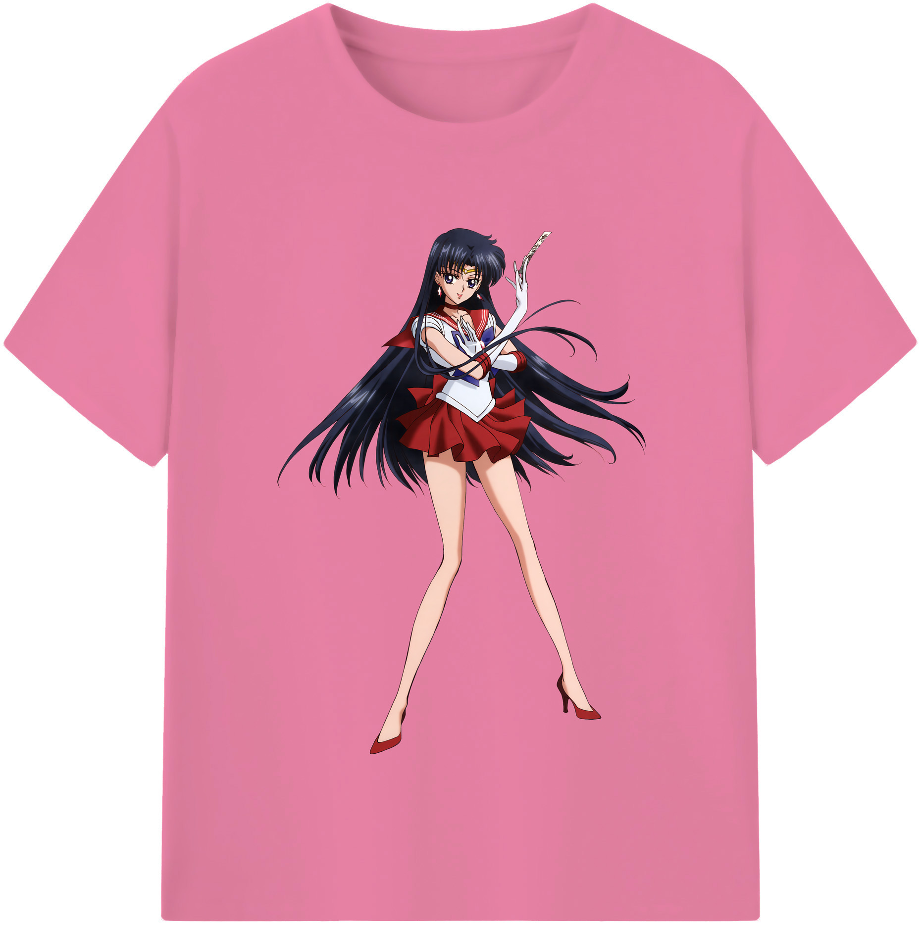 （画像用） 美少女戦士セーラームーン 火野レイ ひの レイ Sailor Moon Hino Rei （セーラーマーズ,Sailor Mars） 綿100％半袖Tシャツ（フロントプリント）